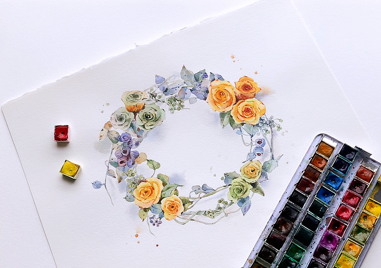 水彩花卉（图ZMTQyNjU3MDgw） - 绘画 - 站酷设计师木果__原创素材 - 站酷ZCOOL