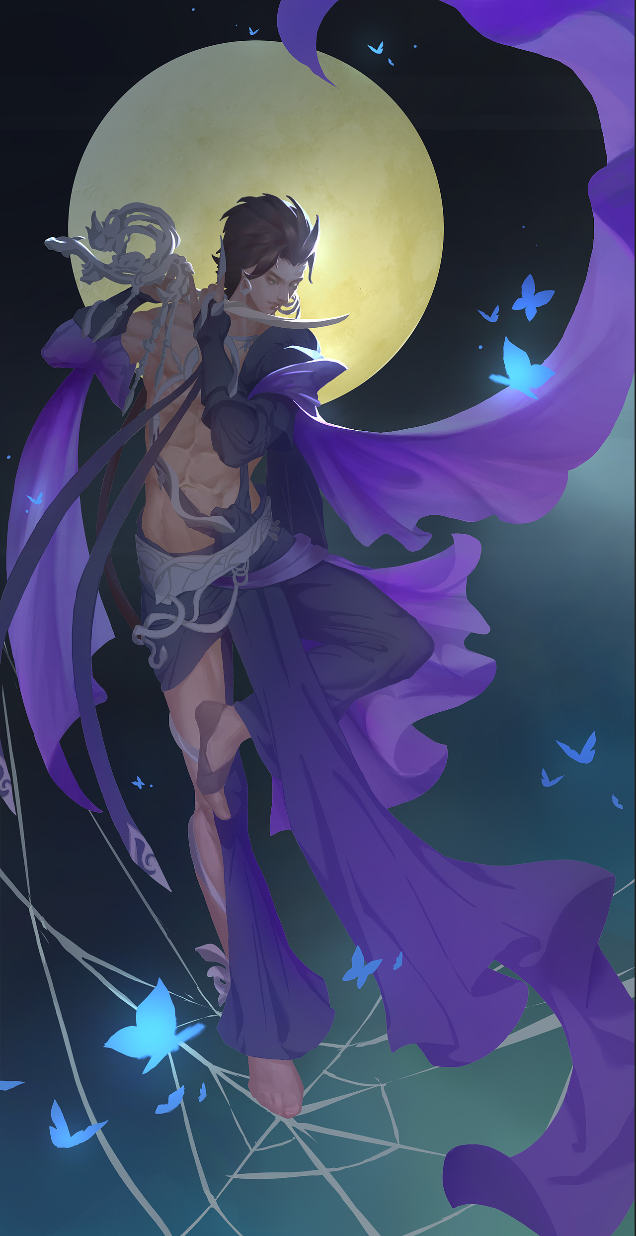 剑网3五毒成男插画附过程