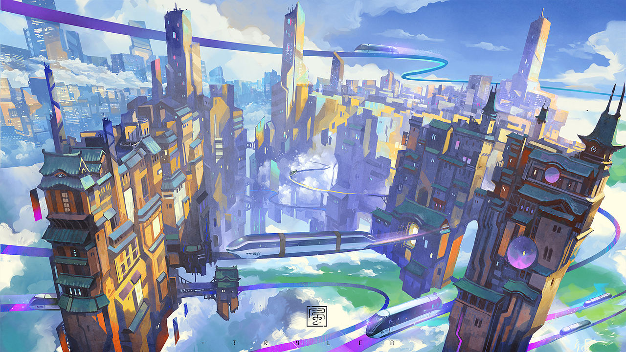 云间轨道（图ZMTQ1MzQ1NDY0） - 商业插画 - 站酷设计师TRYLEA原创素材 - 站酷ZCOOL