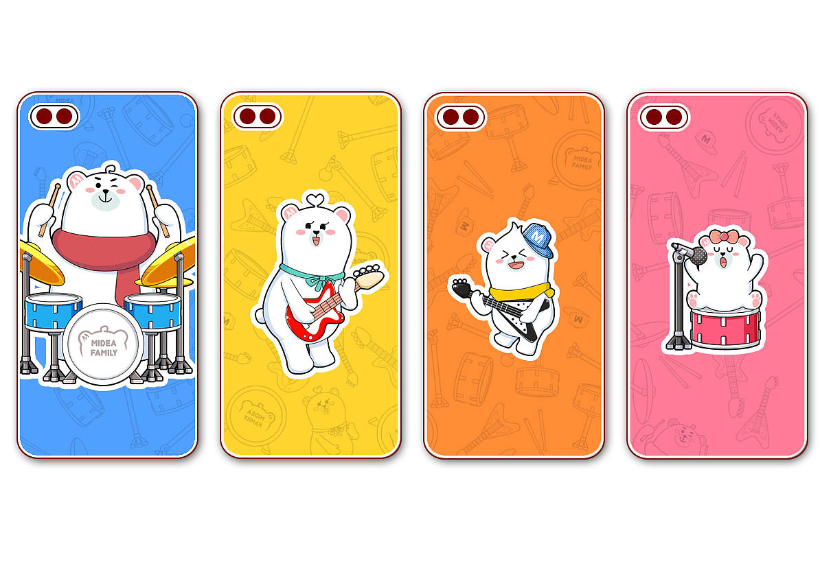 Midea Family 设计大赛 --“音乐一家”（图ZMTU0MDkwNjU2） - 图案 - 站酷设计师吉吉卡通设计原创素材 - 站酷ZCOOL