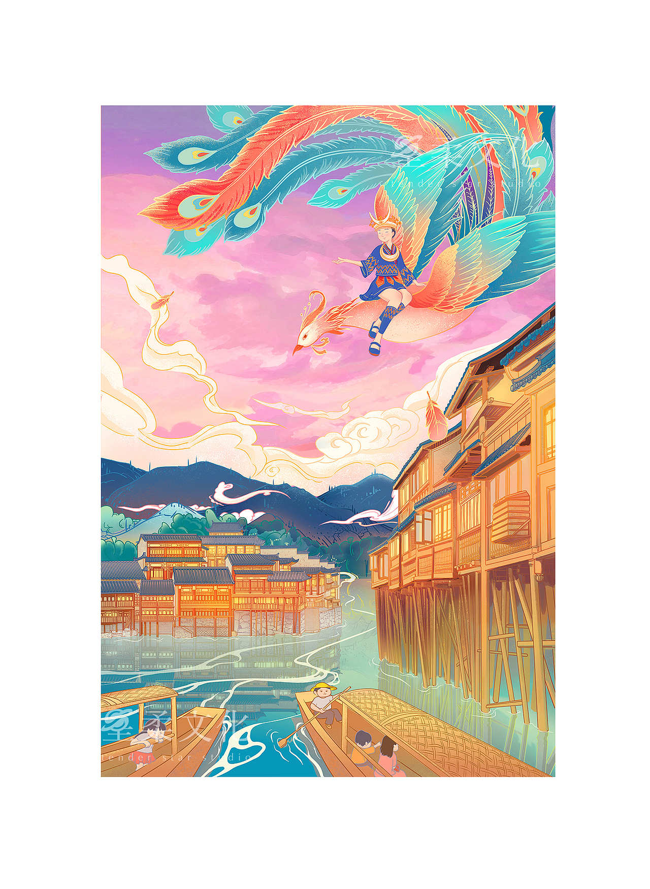 新潇湘八景之人文篇（图ZMjA0Njg4NTM2） - 商业插画 - 站酷设计师星柔文化原创素材 - 站酷ZCOOL