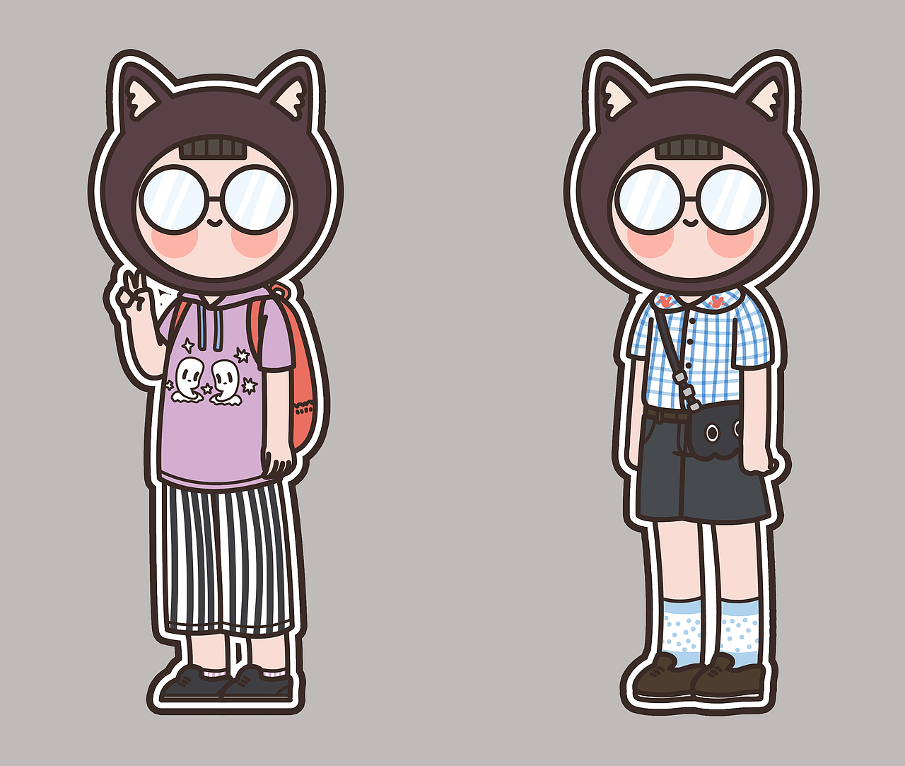 八月穿搭（图ZMTc0NDUyNDQ0） - 新锐潮流插画 - 站酷设计师千千千亻左亻左原创素材 - 站酷ZCOOL