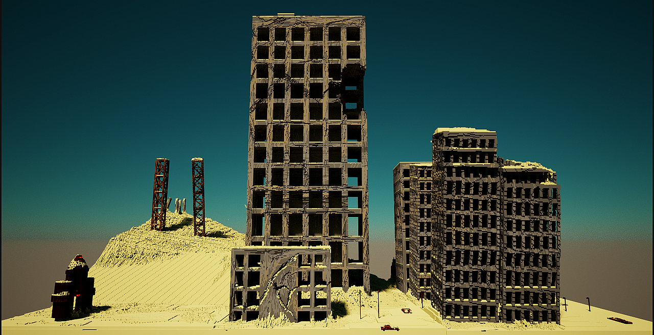 MagicaVoxel-尼尔机械纪元沙漠废墟