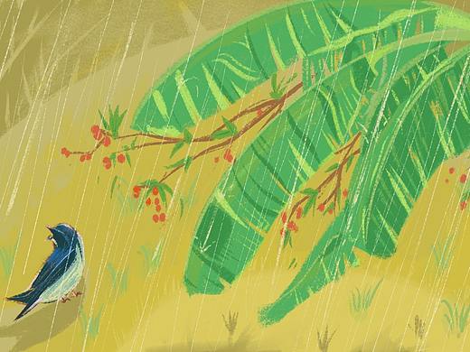 燕归巢之红了樱桃绿了芭蕉（个人主页-ZNTgzMzQzODQ=） - 创作习作 - 站酷设计师三猫大王原创素材 - 站酷ZCOOL