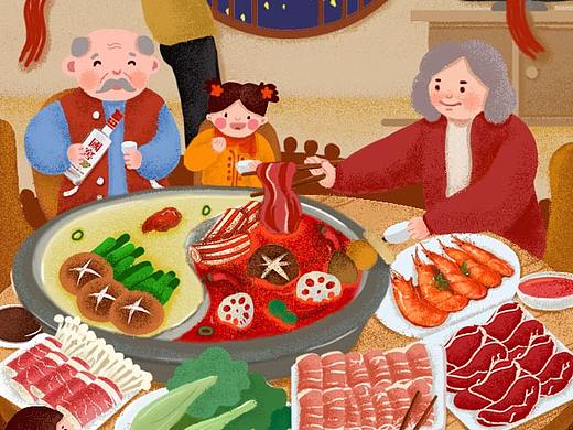 四川人家-年夜飯（個(gè)人主頁(yè)-ZNDM3NTU5NjQ=） - 商業(yè)插畫(huà) - 站酷設(shè)計(jì)師性感小彩原創(chuàng)素材 - 站酷ZCOOL
