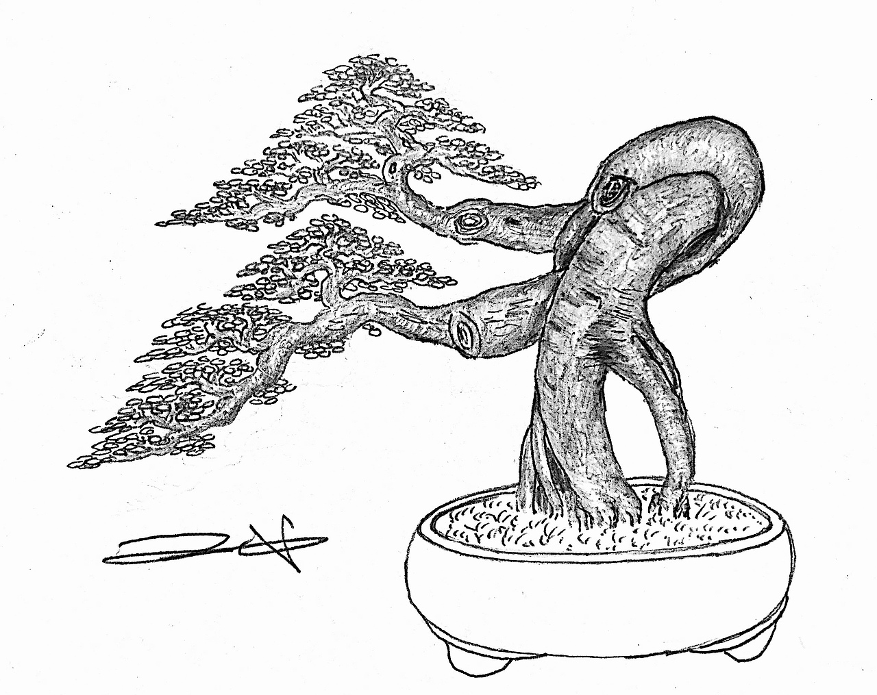 吕绍武手绘盆景设计效果图（图ZMTY4MDkwNjAw） - 绘画 - 站酷设计师慧武原创素材 - 站酷ZCOOL