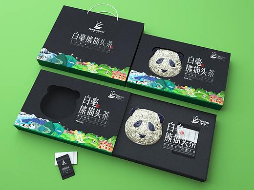 白毫熊猫头茶品牌包装设计