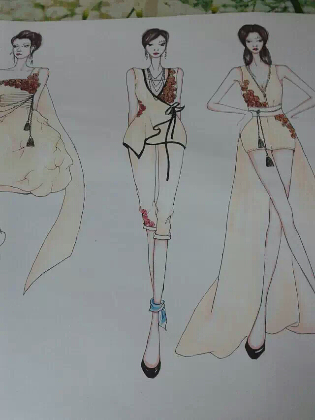 服装手绘作品