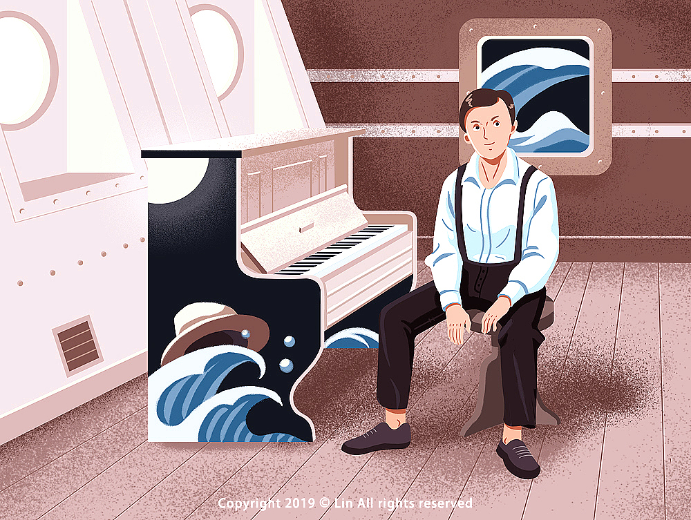 海上钢琴师（图ZMjc0NTM3Mzky） - 创作习作 - 站酷设计师林沐画画原创素材 - 站酷ZCOOL