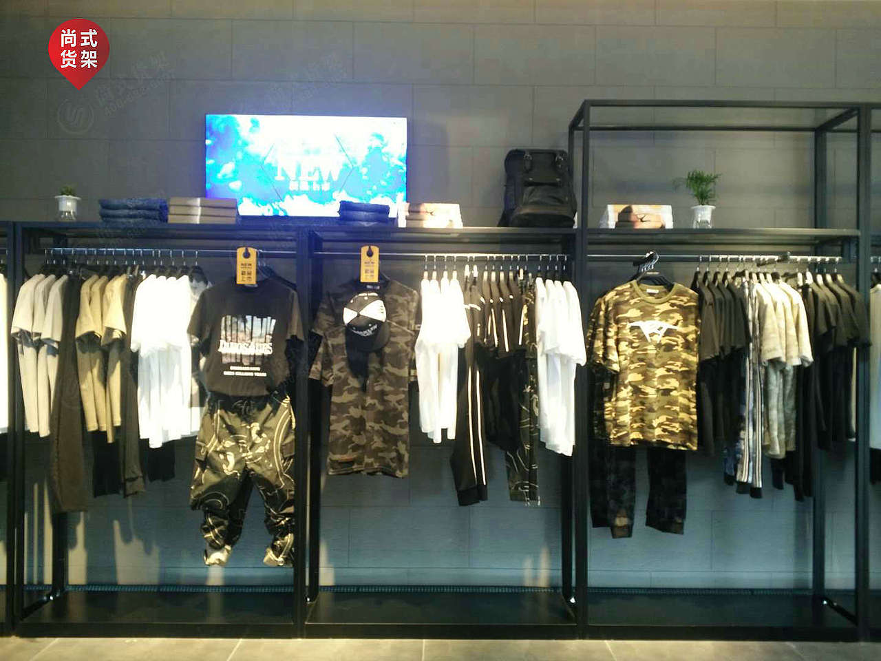 河南服装店展示架男装快时尚货架橱窗组合架