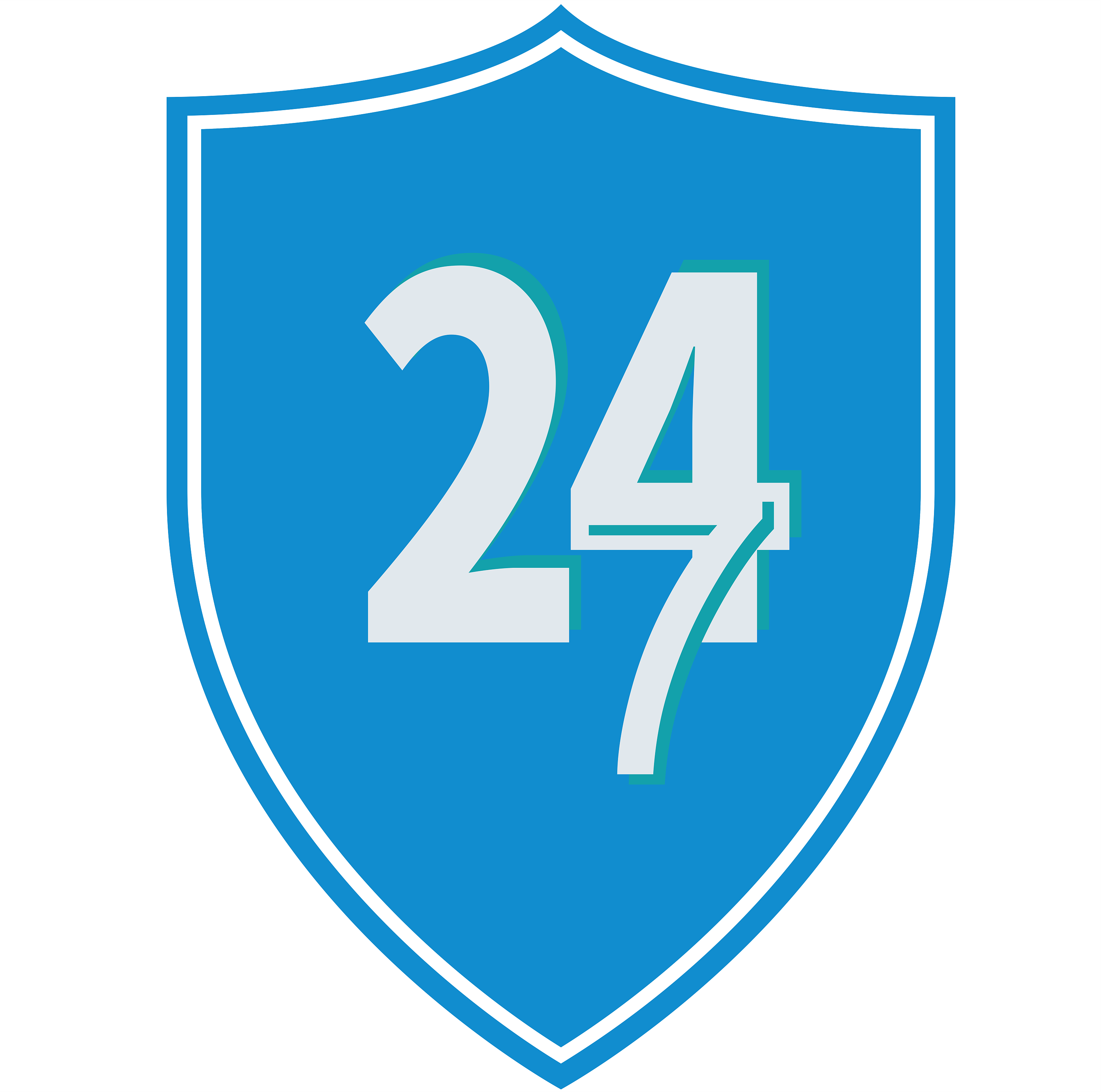 数字logo 服务业 7*24小时盾牌守护logo