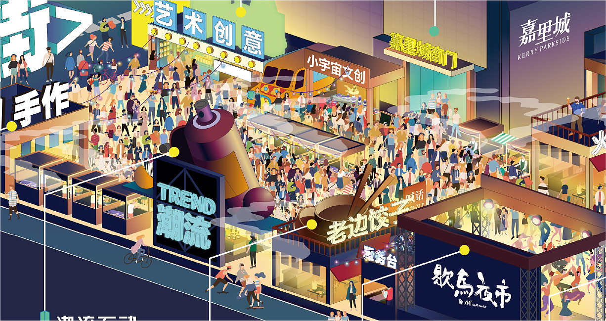 歇马夜市地图设计（图ZMjQ0NDEzNzA4） - 图案 - 站酷设计师橘子象原创素材 - 站酷ZCOOL