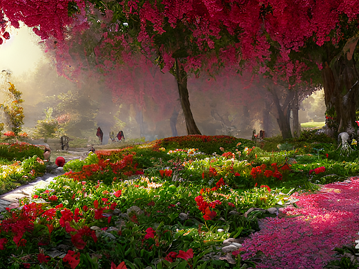 #AI创作实验室#春色满园关不住，一枝红杏出墙来