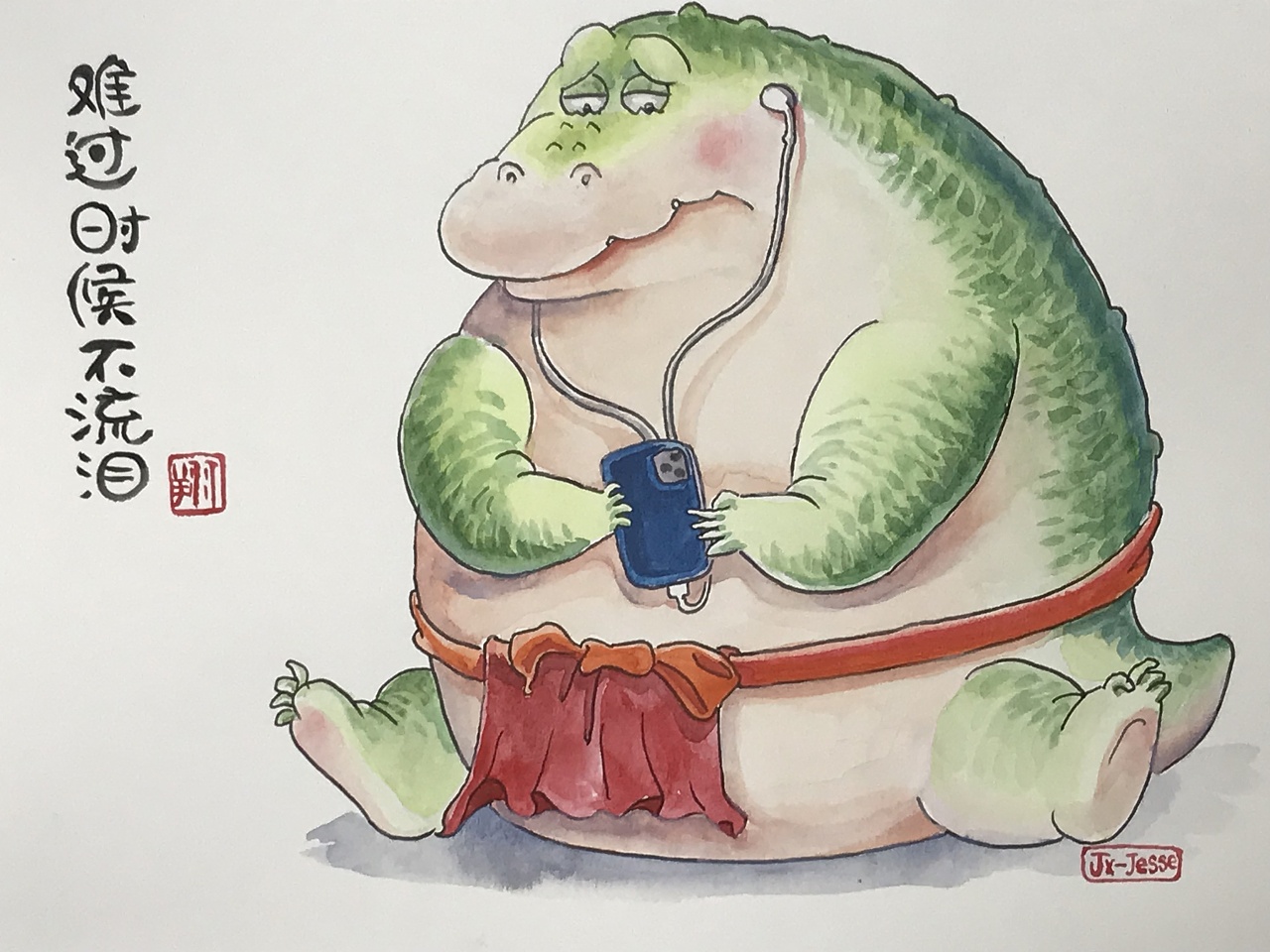胖鳄鱼|插画|艺术插画|建翔 - 原创作品 - 站酷 (zcool)