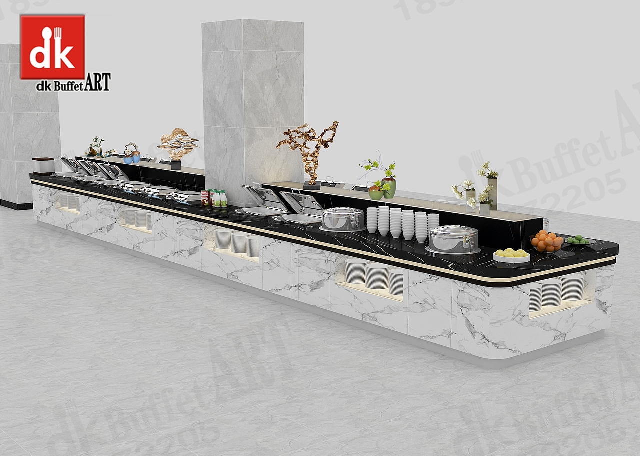 食堂布菲台制作公司 Buffet厂家 自助餐沙拉吧台