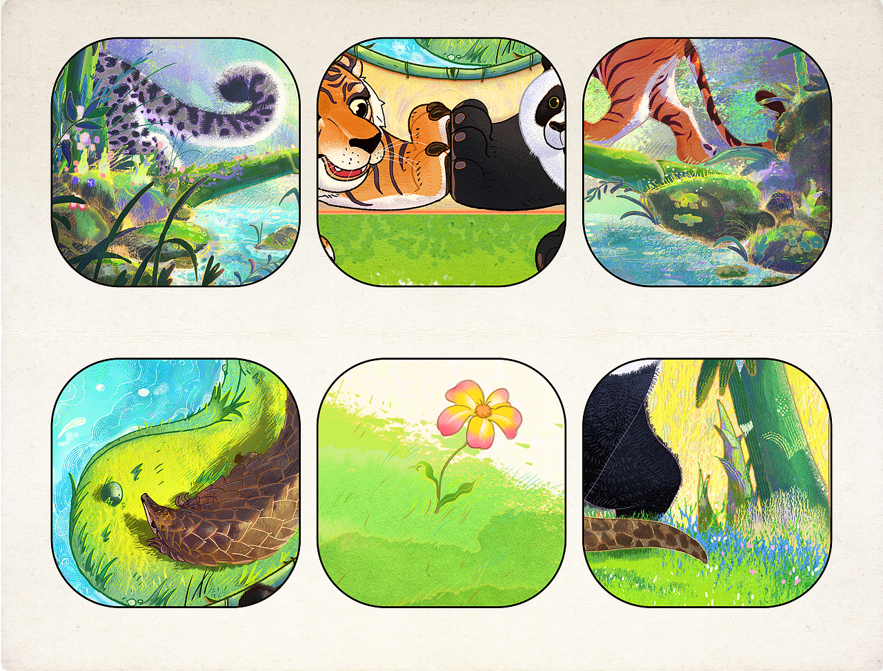 大熊猫和小伙伴 插画合集/01