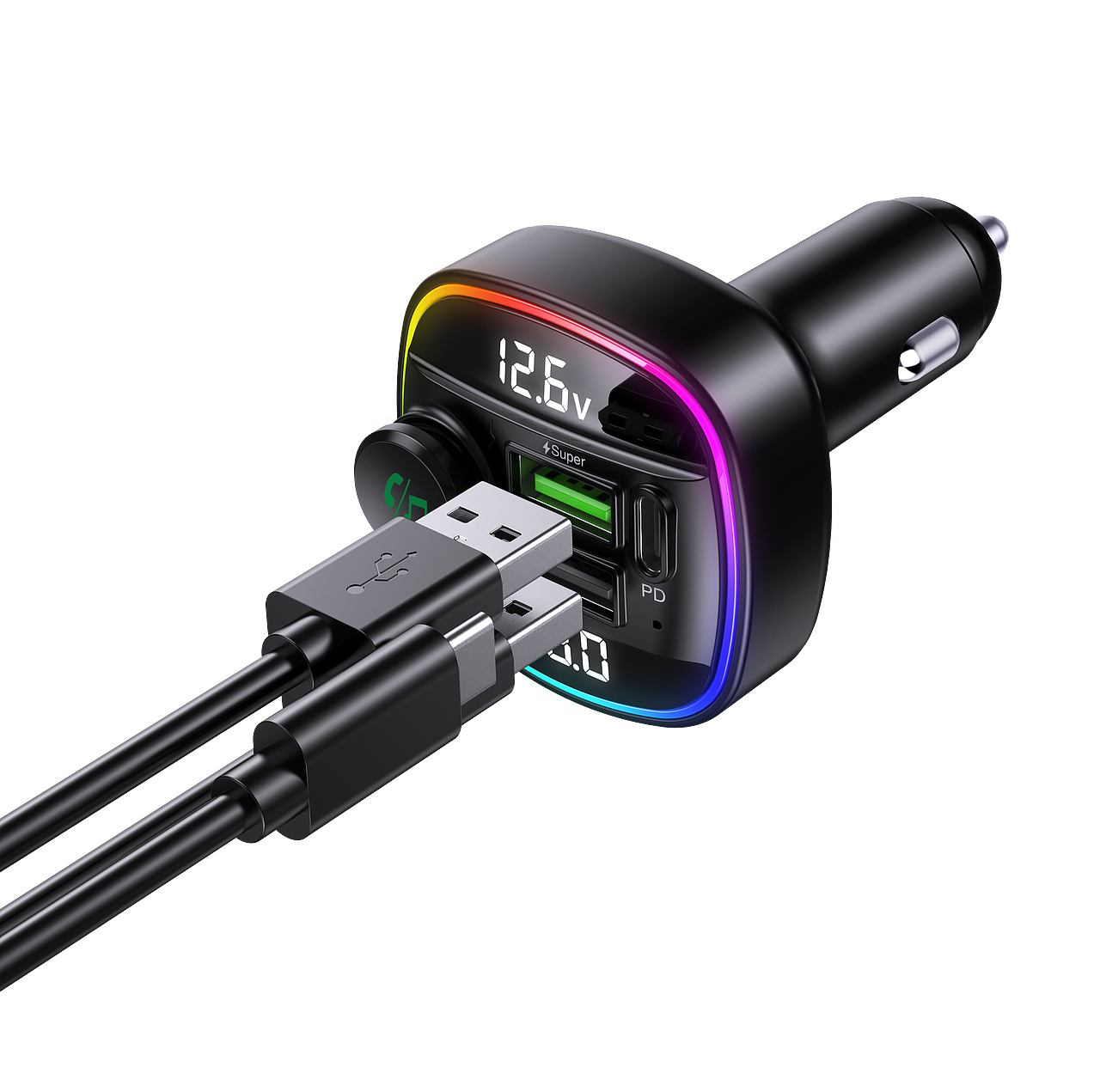 车载FM 蓝牙 充电器-建模渲染