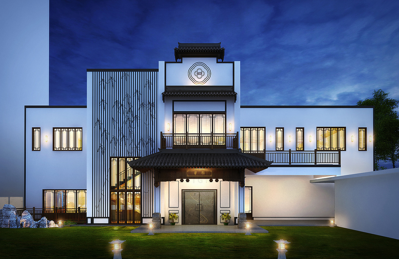 独具一格,端庄典雅的新中式,外立面设计