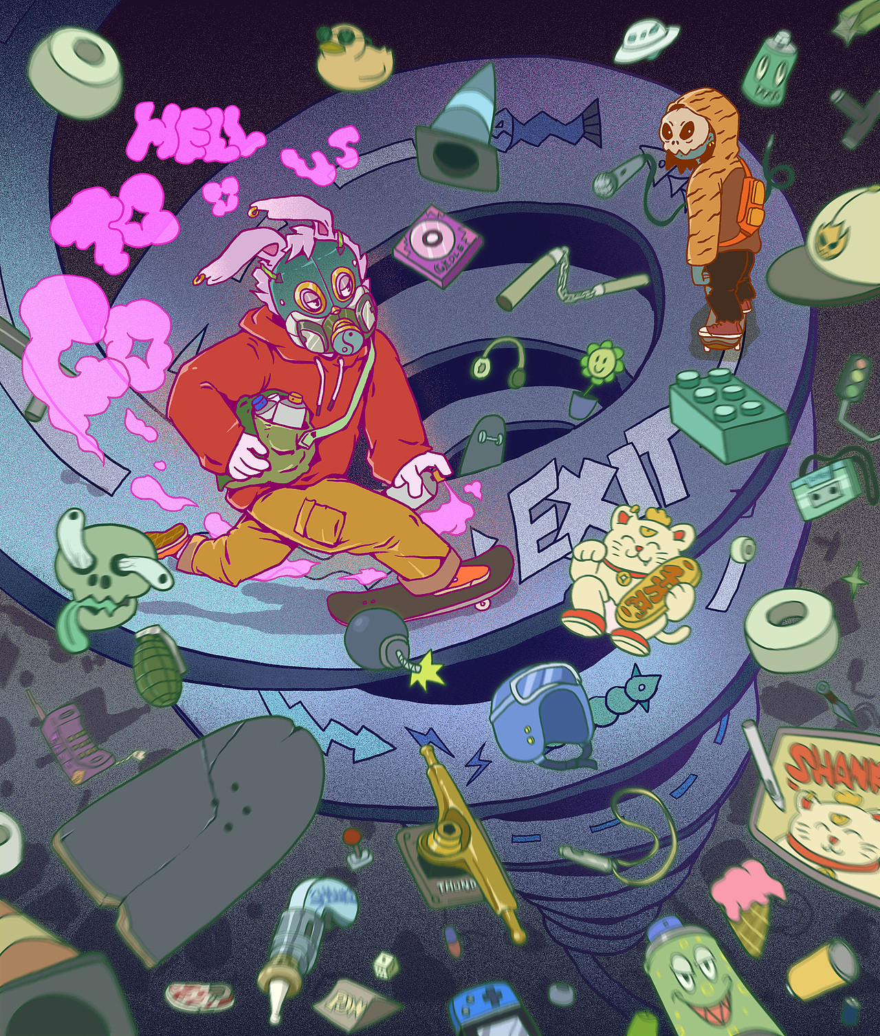 滑板日誌(图ZMzQwNTMzMzcy) - 新锐潮流插画 - 站酷设计师無了了三爷原创素材 - 站酷ZCOOL