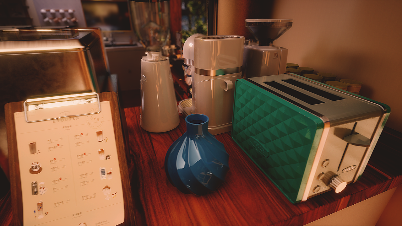 《时光咖啡店》UE5+Blender_Arkin