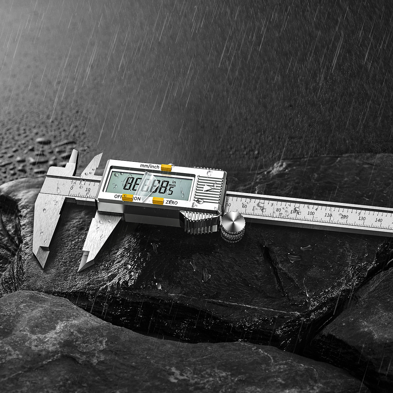 电钻/卡尺、两组室内场景渲染,