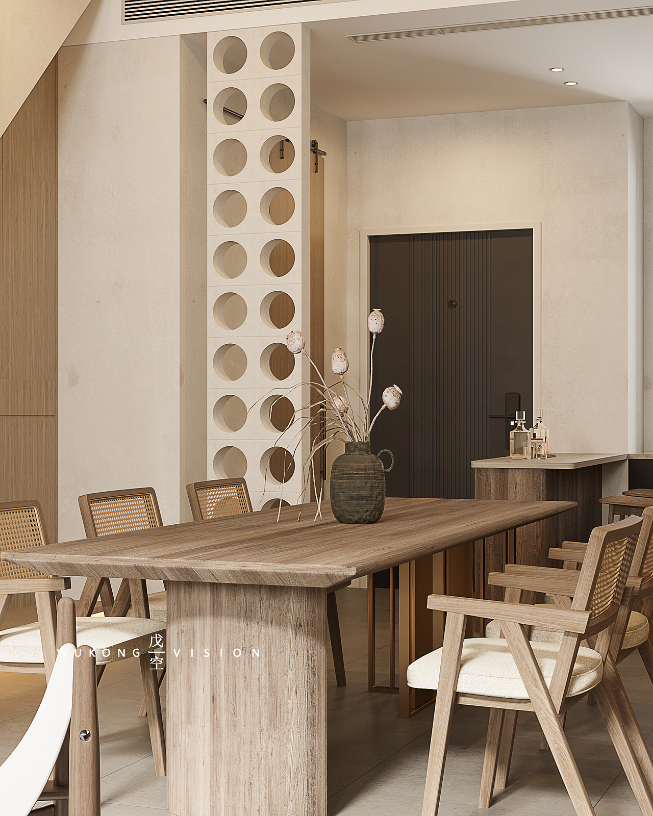 侘寂风 民宿大厅 戊空效果图（图ZMzI1NDk5ODI4） - 建筑/空间 - 站酷设计师戊空视觉原创素材 - 站酷ZCOOL