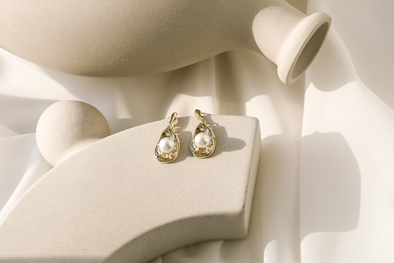 ins风冷淡风银饰品首饰拍摄 静物产品拍摄 耳环耳夹