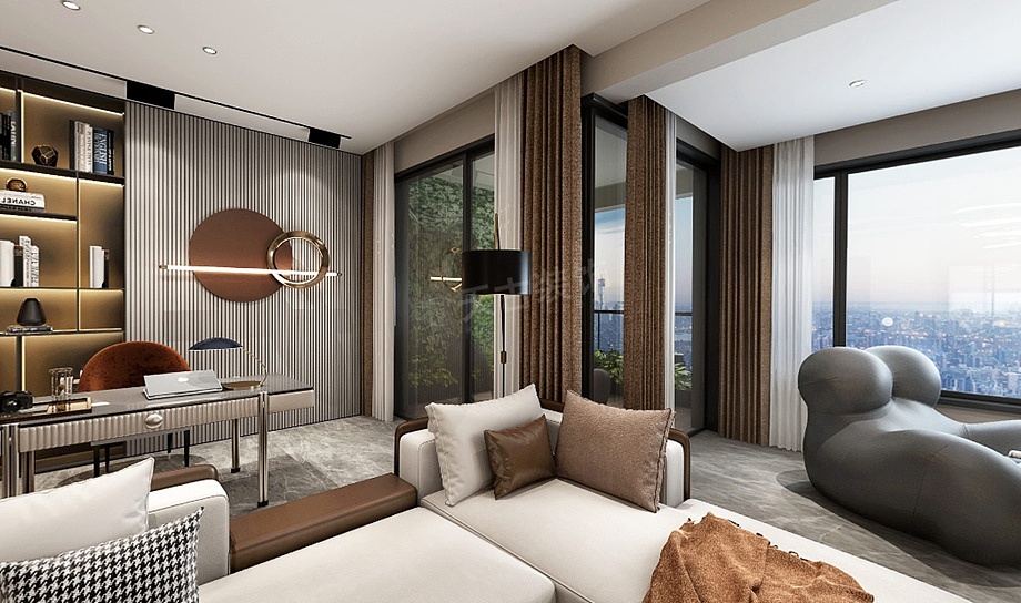 重庆龙湖尘林间138平米户型装修案例,此案业主对东方与自然元素有着