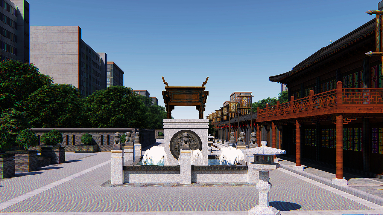 500米仿秦商业街（图ZMjA0MDI1OTM2） - 建筑/空间 - 站酷设计师飞天红雪原创素材 - 站酷ZCOOL