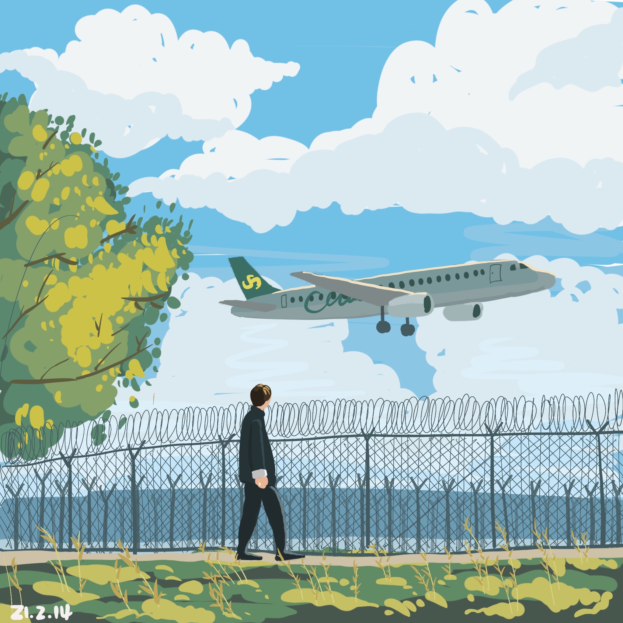 大色块-机场|插画|创作习作|太阳味的泡芙 - 原创作品 - 站酷 (zcool)