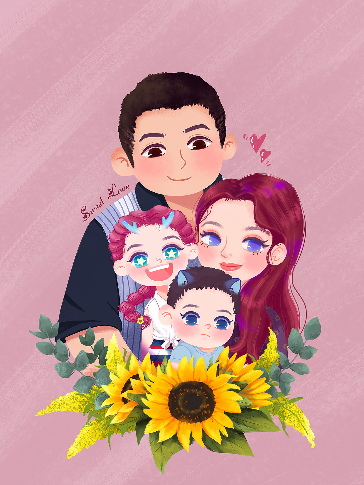 幸福一家人~~（图ZMjI2ODM5Mjg4） - 艺术插画 - 站酷设计师玻璃娃娃44原创素材 - 站酷ZCOOL