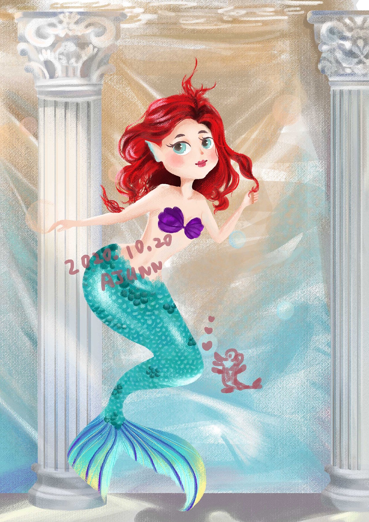 卡通化的人鱼小姐姐