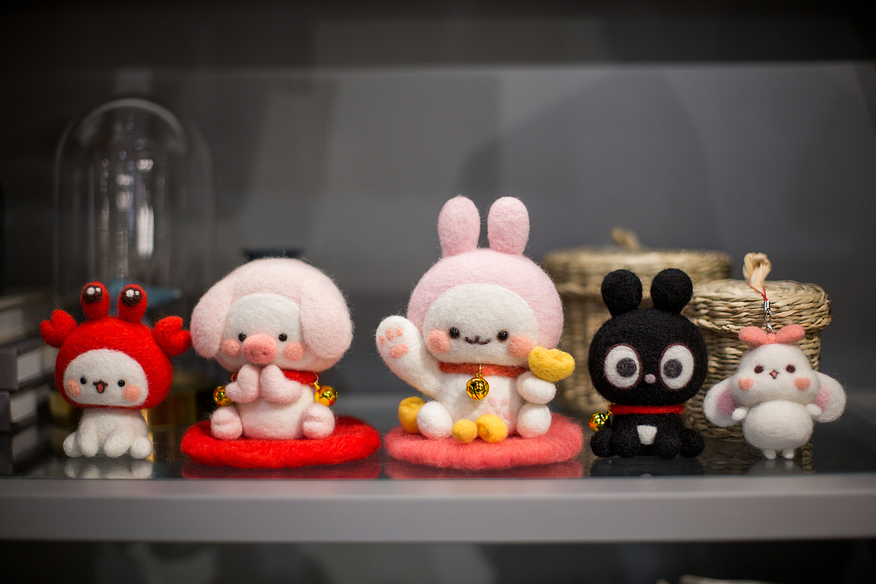 纯手工羊毛毡|手工艺|手办/模玩|蘑菇家族和了了 - 原创作品 - 站酷