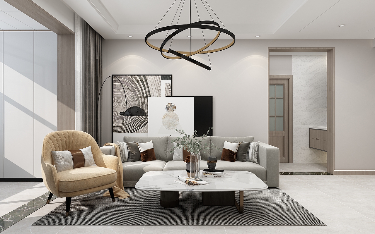 现代简约90平米小户型