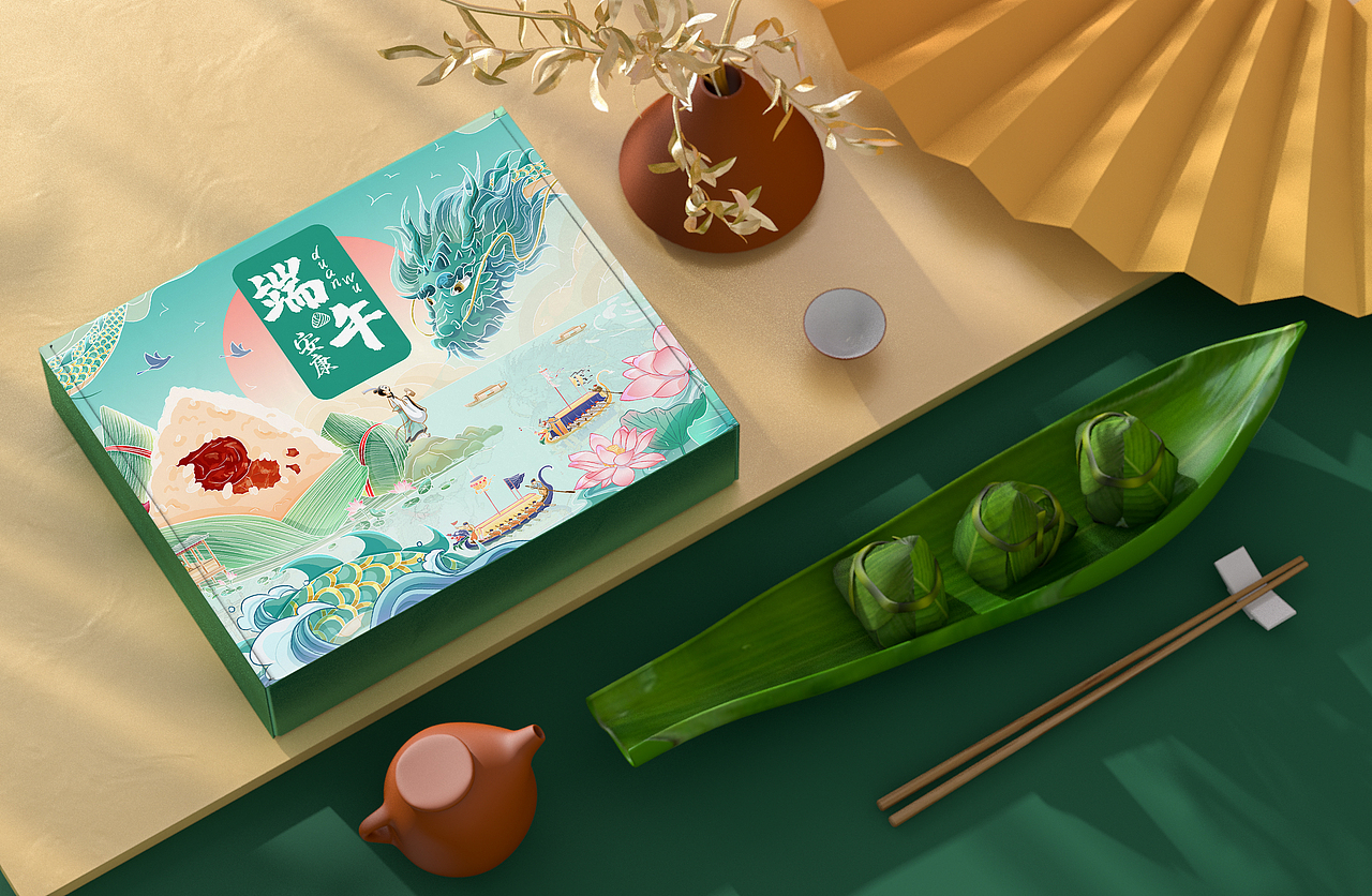 端午节礼盒包装插画设计（图ZMzQwNjU2NTQw） - 商业插画 - 站酷设计师戈疏原创素材 - 站酷ZCOOL