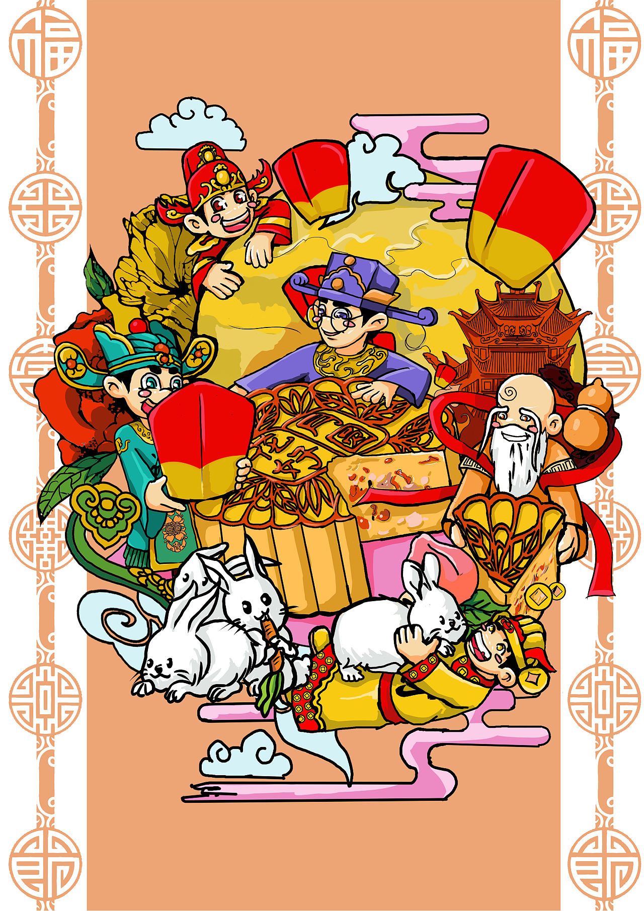 中国传统节日礼仪习俗元宵节设计元素素材免费下载(图片编号:5600291)-六图网