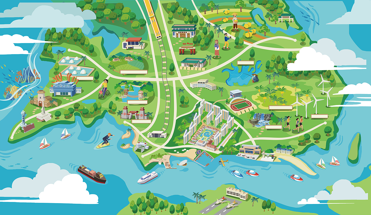 地图插画|插画|商业插画|fiffy_原创作品-站酷zcool