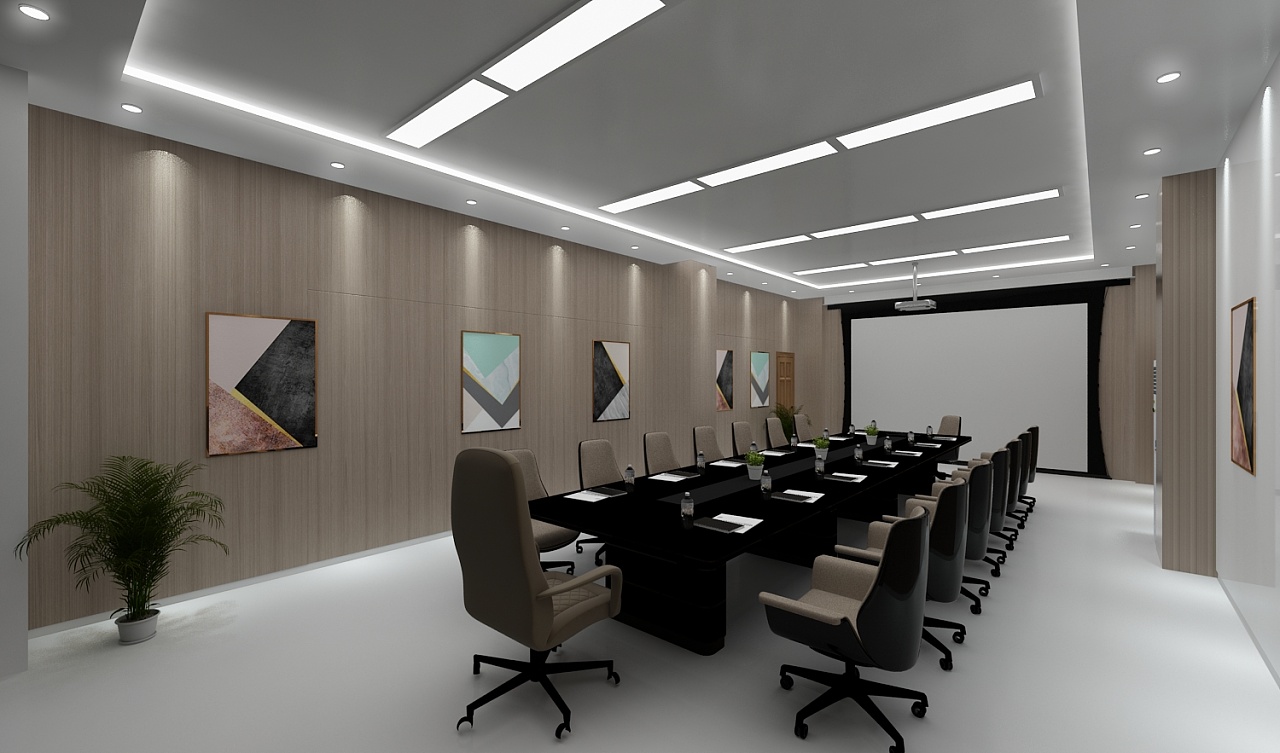 社区服务区 小区议事厅 3d效果图设计