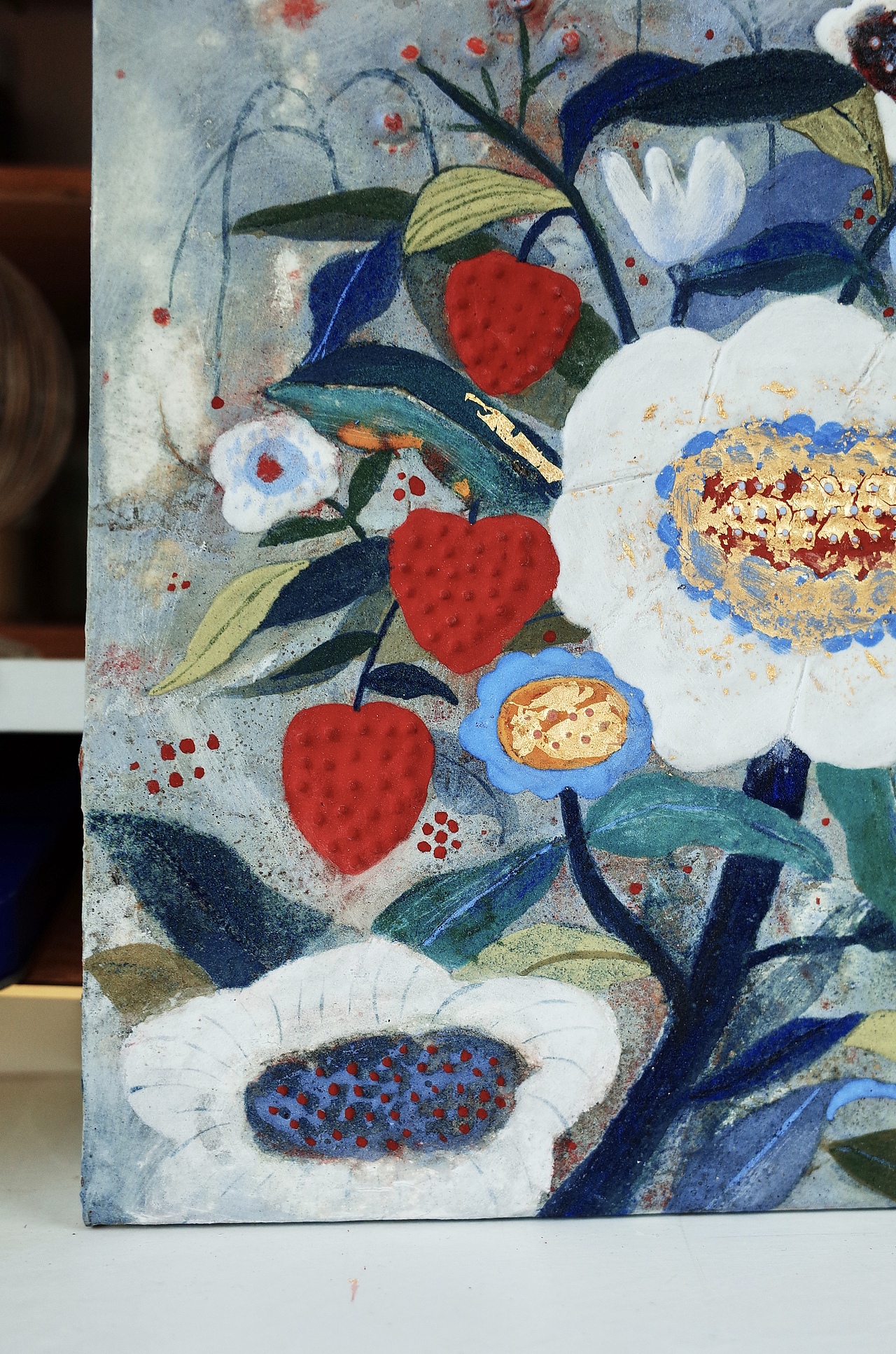 岩彩29《红果》