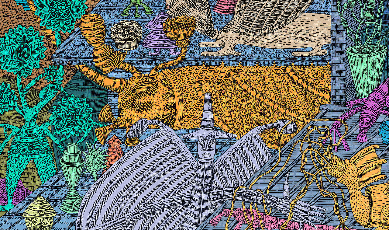 《山海经》·长卷·花缚(图ZMTUyODQxNDgw) - 艺术插画 - 站酷设计师八月李插画原创素材 - 站酷ZCOOL