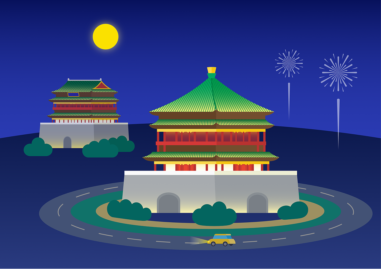 西安钟鼓楼元宵节快乐