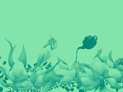 八宝茶的包装插画