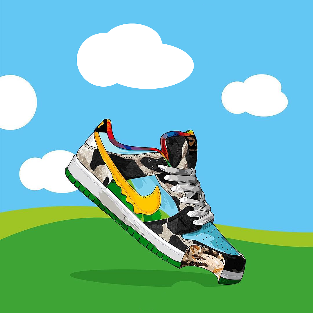 dunk and aj1 ow手绘