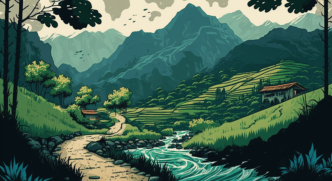 乡下（图ZMzM3NjA2MDA0） - AI作品 - 站酷设计师kkaaxhk原创素材 - 站酷ZCOOL