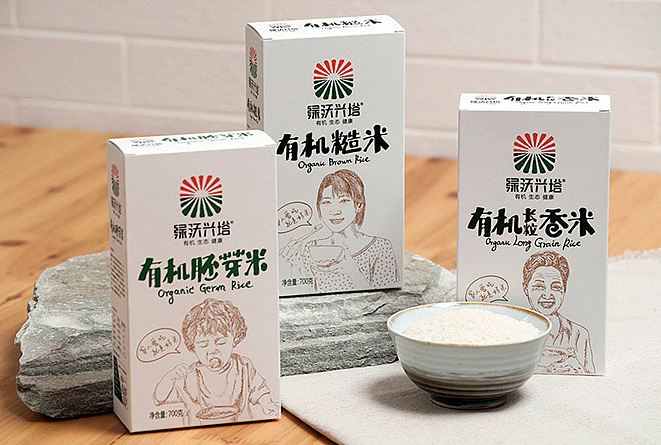 绿沃兴塔有机大米包装设计