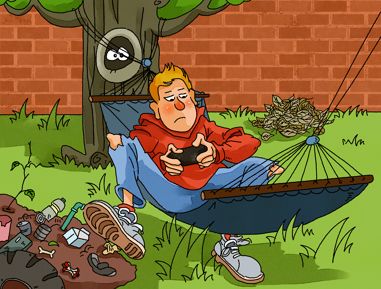 儿童插画-花园大赛