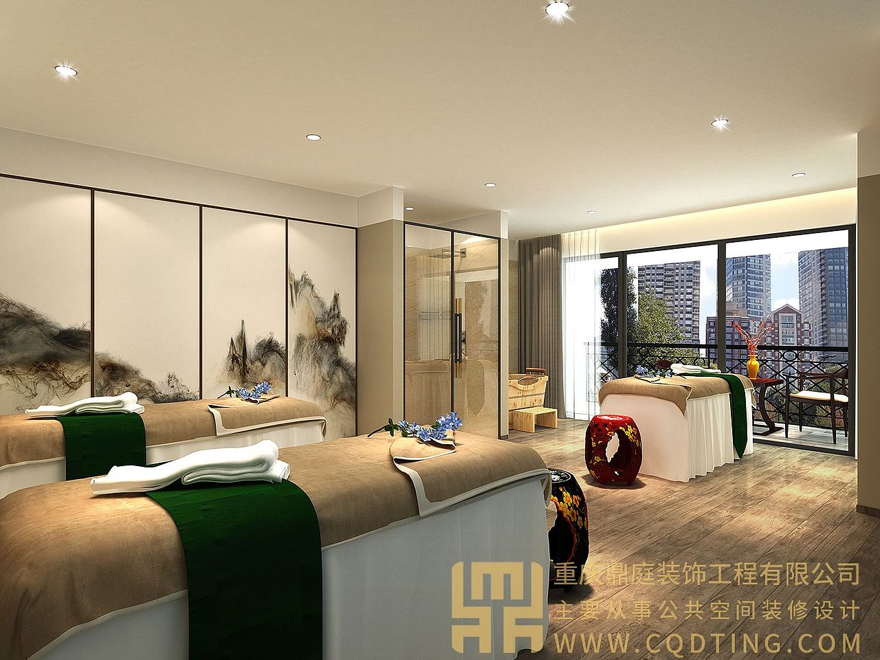 重庆2018美容院装修设计效果图 2018最流行的装修风格 鼎庭装饰装修设计美容院作品系列