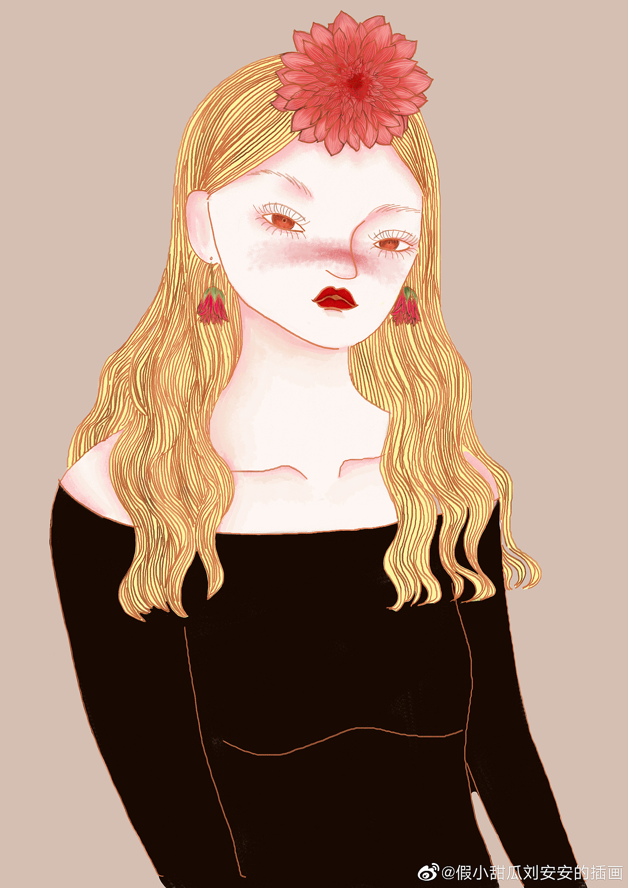 《让人心烦的女装部经理》人物插画