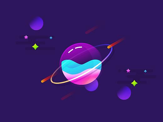 PS绘制炫酷半透明渐变星球