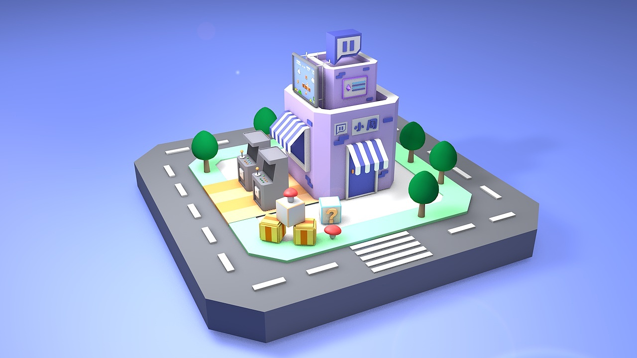 c4d卡通小镇(临摹)